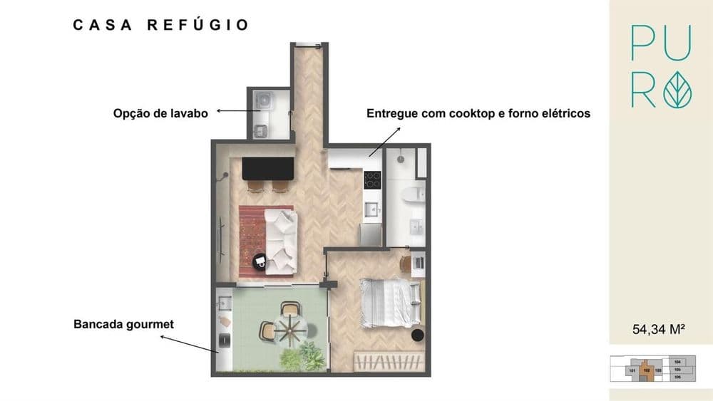 planta do imóvel Puro Casas Inteligentes  em Jardim Botânico no rio de janeiro id:2