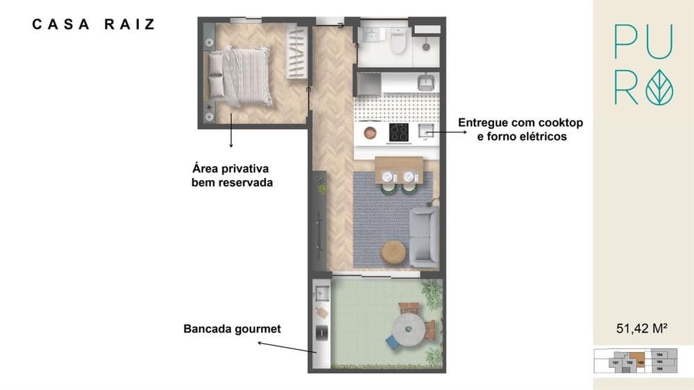 planta do imóvel Puro Casas Inteligentes  em Jardim Botânico no rio de janeiro id:3