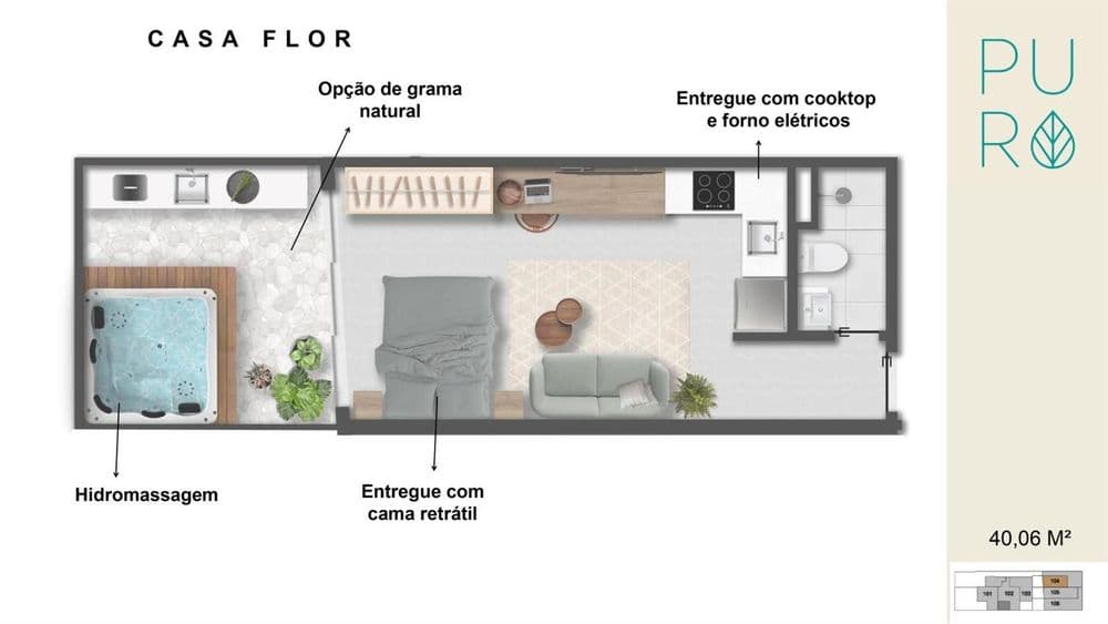 planta do imóvel Puro Casas Inteligentes  em Jardim Botânico no rio de janeiro id:1