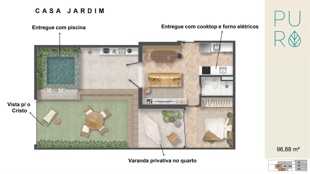 planta do imóvel Puro Casas Inteligentes  em Jardim Botânico no rio de janeiro id:5